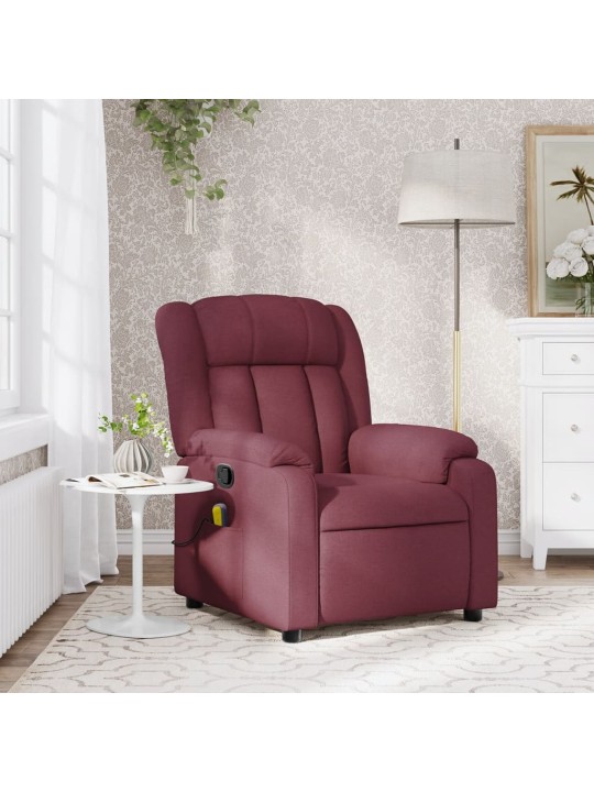 Masážní polohovací křeslo vínové textil