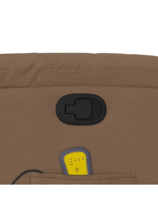 Masážní polohovací křeslo hnědé textil