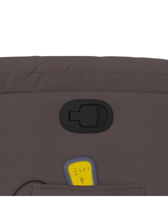 Masážní polohovací křeslo tmavě hnědé textil