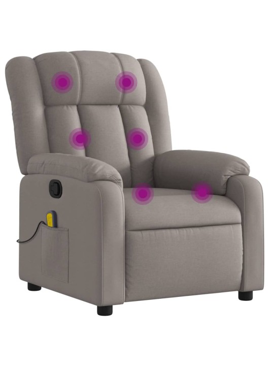 Masážní polohovací křeslo taupe textil