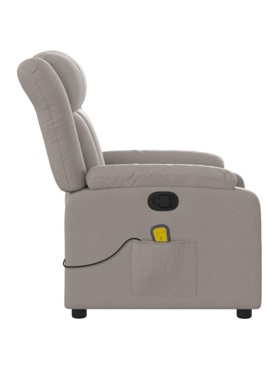 Masážní polohovací křeslo taupe textil