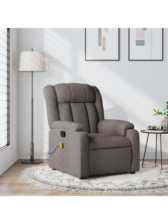 Masážní polohovací křeslo taupe textil