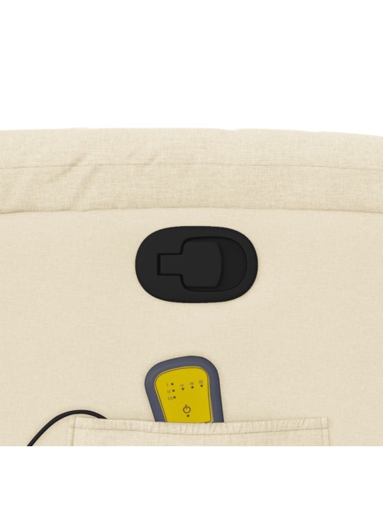 Masážní polohovací křeslo krémové textil