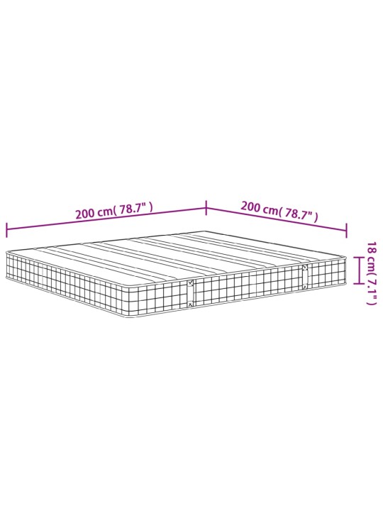 Matrace s bonnellovými pružinami medium 200 x 200 cm