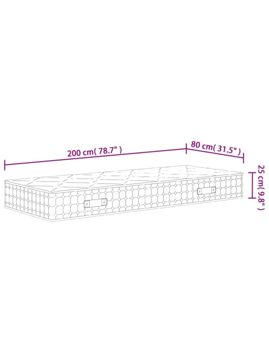 Taštičková pružinová matrace středně tvrdá 80 x 200 cm