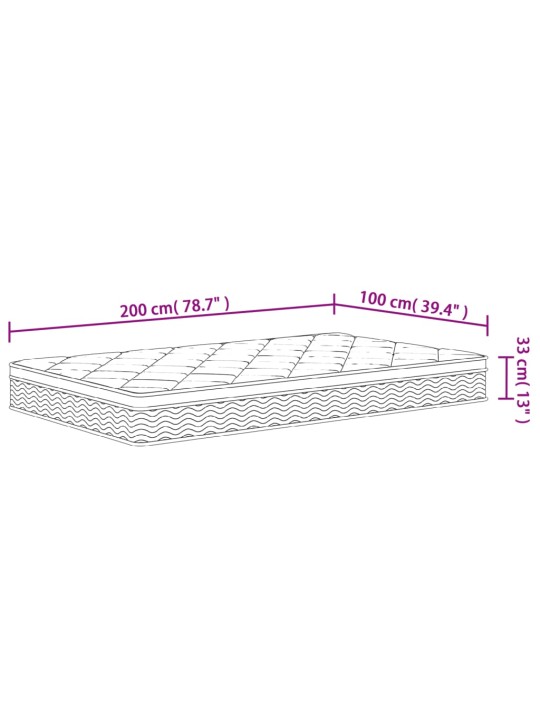 Taštičková pružinová matrace medium plus 100 x 200 cm