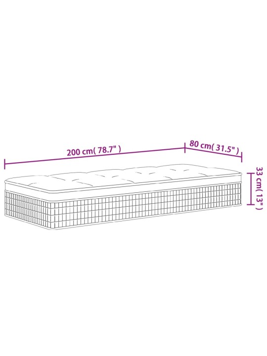 Taštičková pružinová matrace medium plus 80 x 200 cm