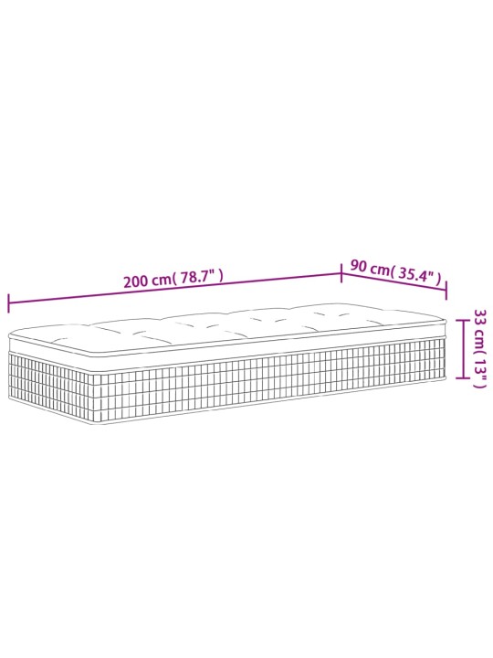 Taštičková pružinová matrace medium plus 90 x 200 cm