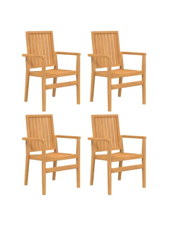 Stohovatelné zahradní židle 4 ks 56,5x57,5x91 cm masivní teak