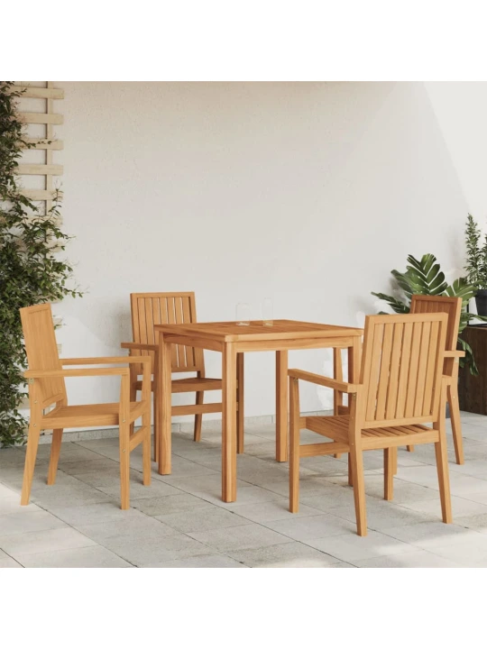 Stohovatelné zahradní židle 4 ks 56,5x57,5x91 cm masivní teak