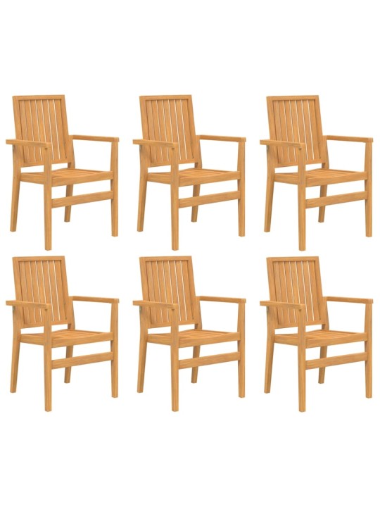 Stohovatelné zahradní židle 6 ks 56,5x57,5x91 cm masivní teak