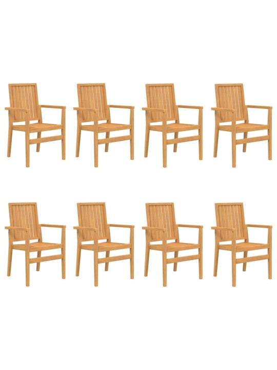 Stohovatelné zahradní židle 8 ks 56,5x57,5x91 cm masivní teak