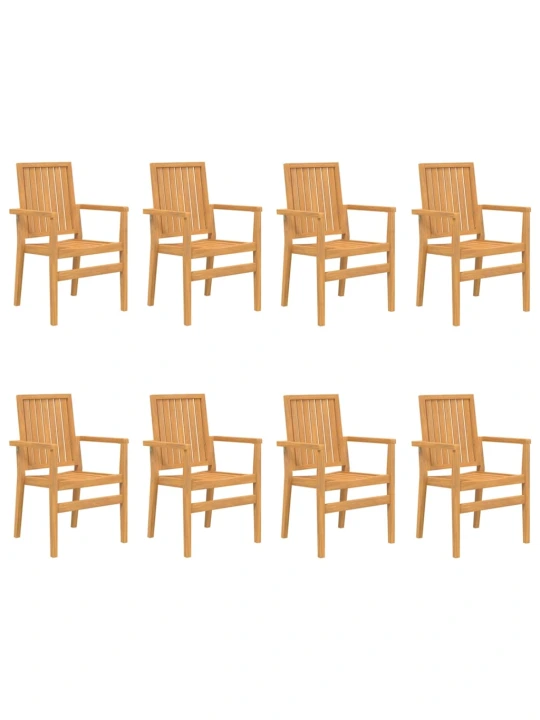 Stohovatelné zahradní židle 8 ks 56,5x57,5x91 cm masivní teak