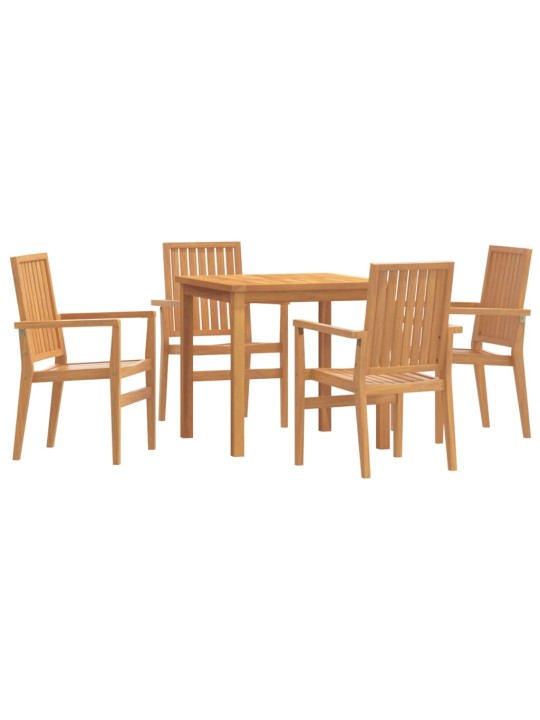 5dílný zahradní jídelní set masivní teakové dřevo