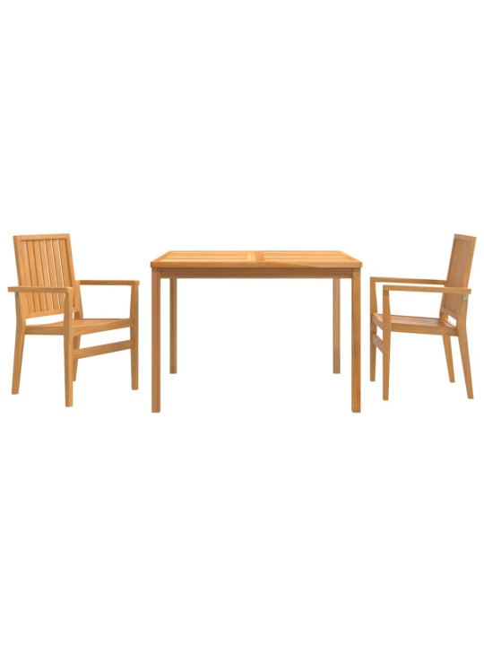 3dílný zahradní jídelní set masivní teakové dřevo