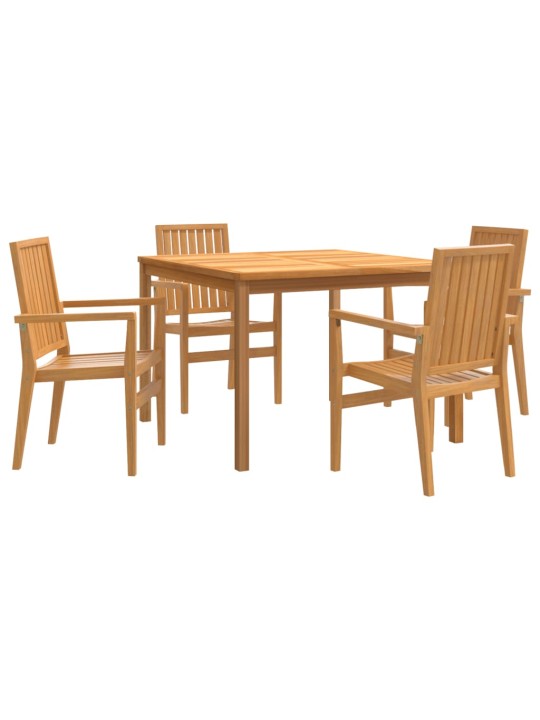 5dílný zahradní jídelní set masivní teakové dřevo