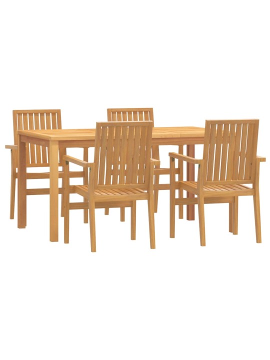 5dílný zahradní jídelní set masivní teakové dřevo