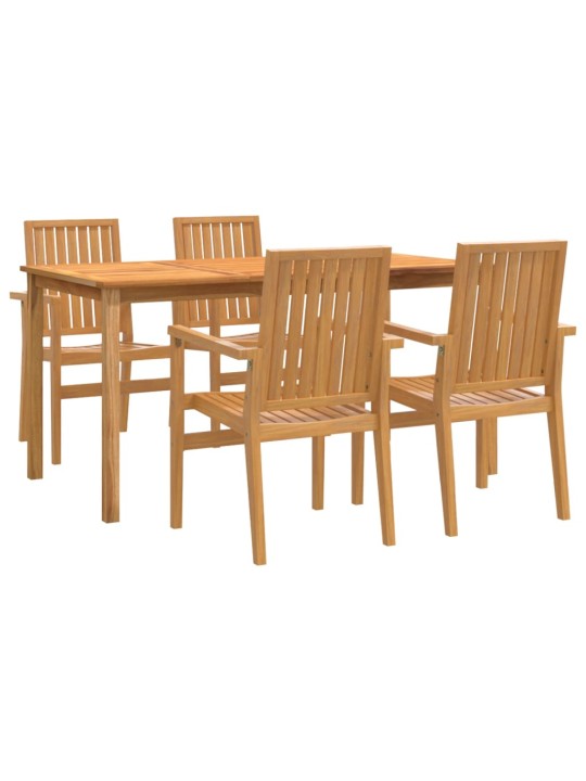 5dílný zahradní jídelní set masivní teakové dřevo