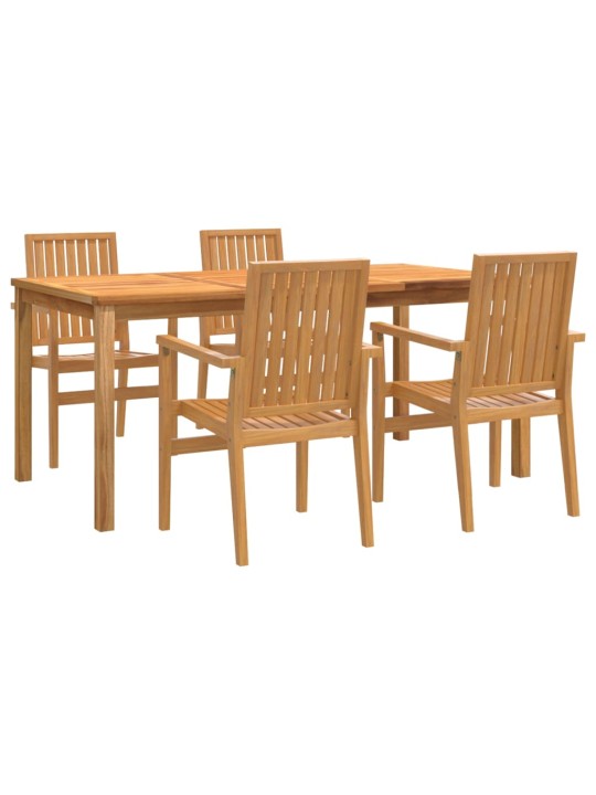 5dílný zahradní jídelní set masivní teakové dřevo
