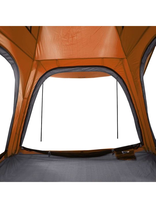 Kempingový stan pro 4 šedý a oranžový rychloupínací nepromokavý