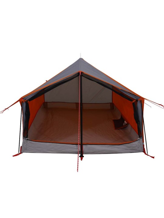 Kempingový stan pro 2 osoby šedý a oranžový nepromokavý