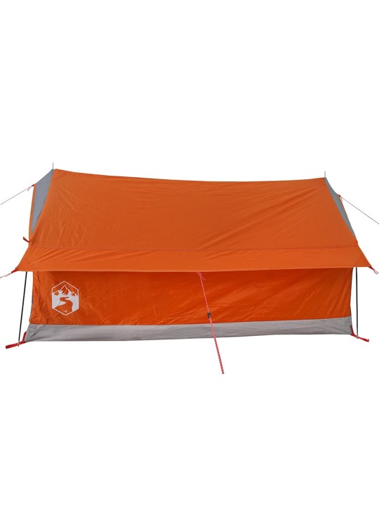 Kempingový stan pro 2 osoby šedý a oranžový nepromokavý