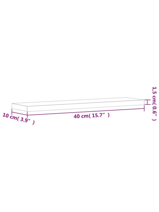 Nástěnné police 4 ks kouřový dub 40x10x1,5 cm kompozitní dřevo