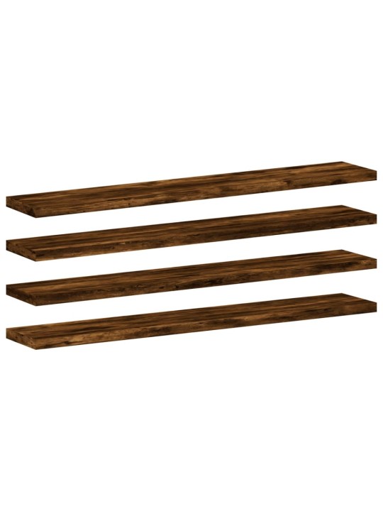 Nástěnné police 4 ks kouřový dub 60x10x1,5 cm kompozitní dřevo