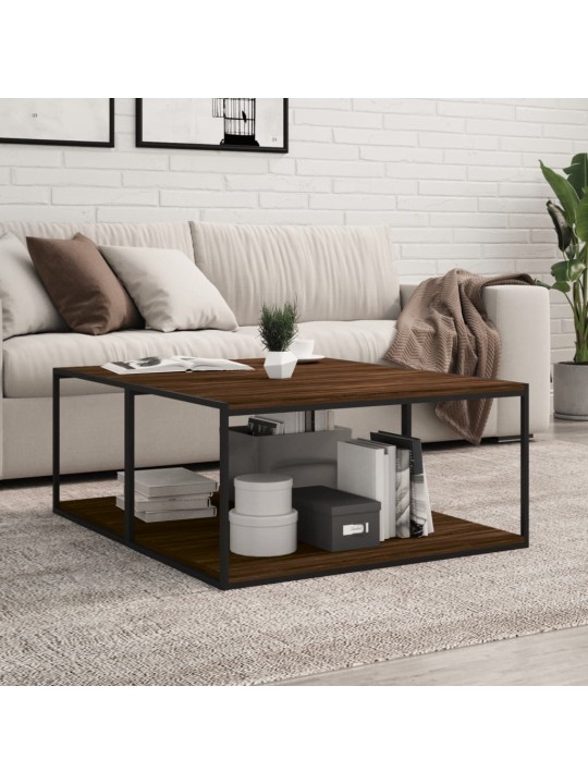 Nástěnné police 4 ks hnědý dub 80x50x1,5 cm kompozitní dřevo