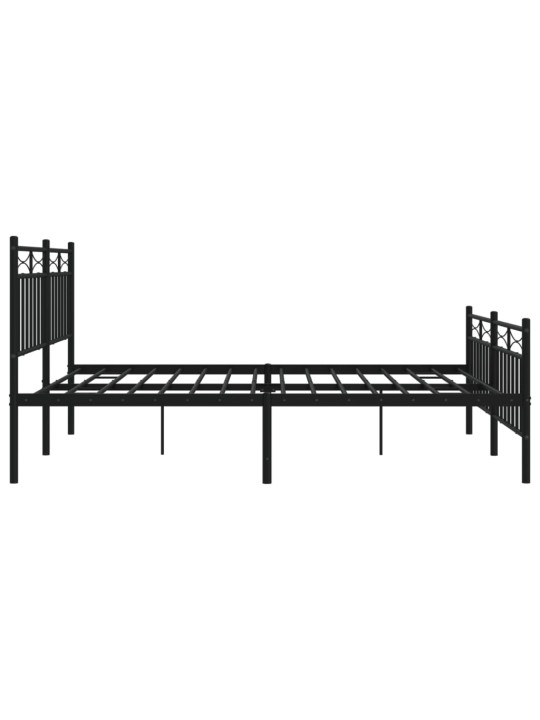 Kovový rám postele bez matrace s nožním čelem černý 160x200 cm