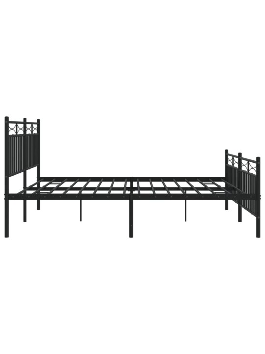 Kovový rám postele bez matrace s nožním čelem černý 180x200 cm