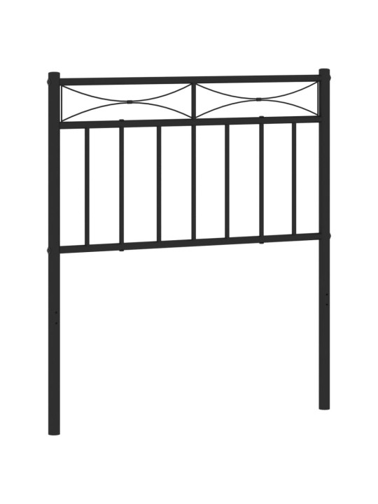 Kovové čelo postele černé 75 cm