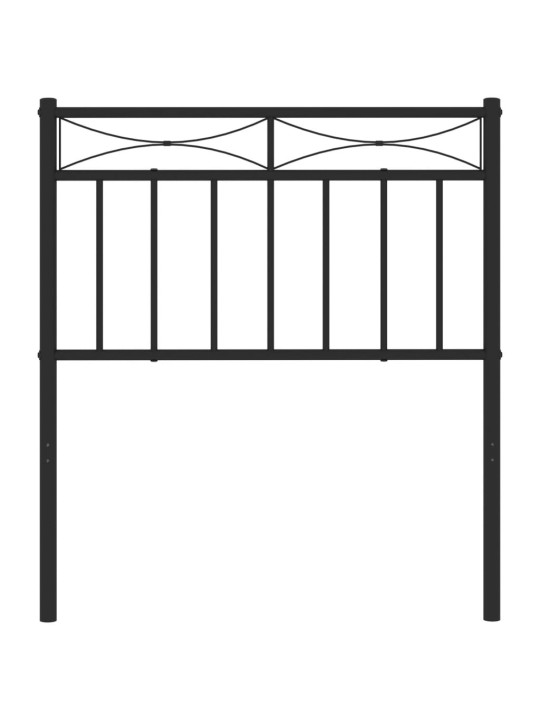 Kovové čelo postele černé 75 cm