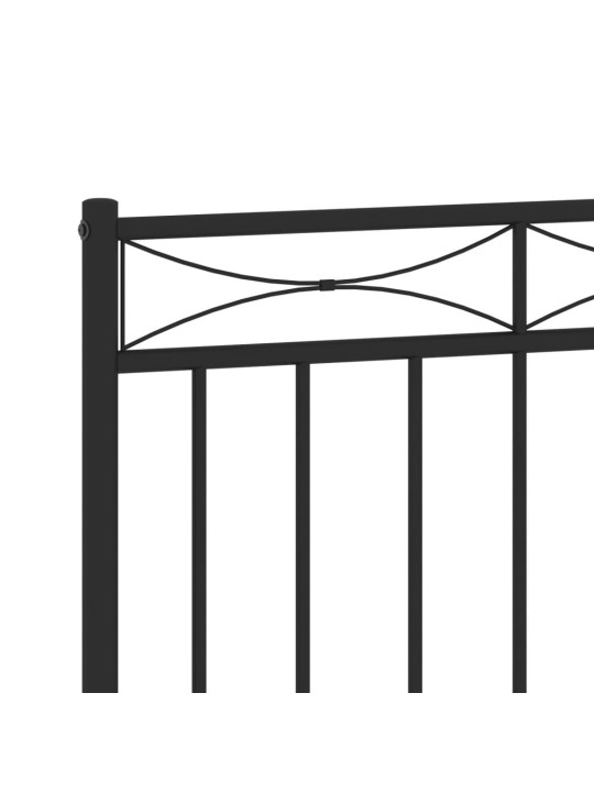 Kovové čelo postele černé 75 cm