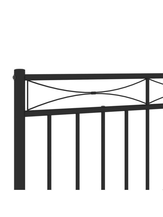 Kovové čelo postele černé 90 cm