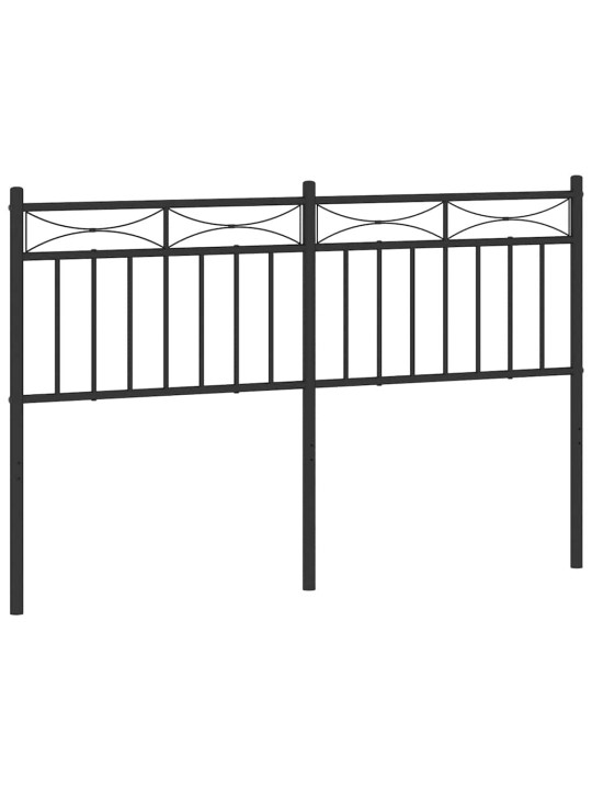 Kovové čelo postele černé 135 cm