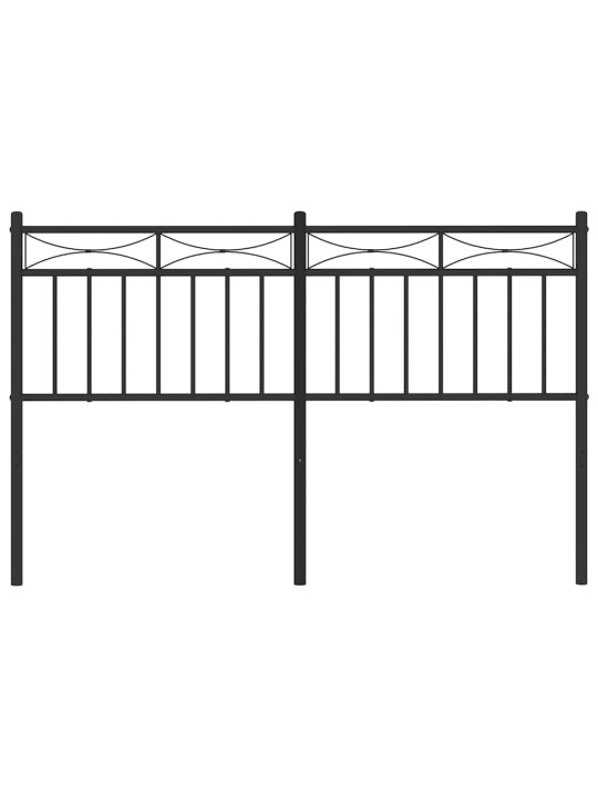 Kovové čelo postele černé 135 cm