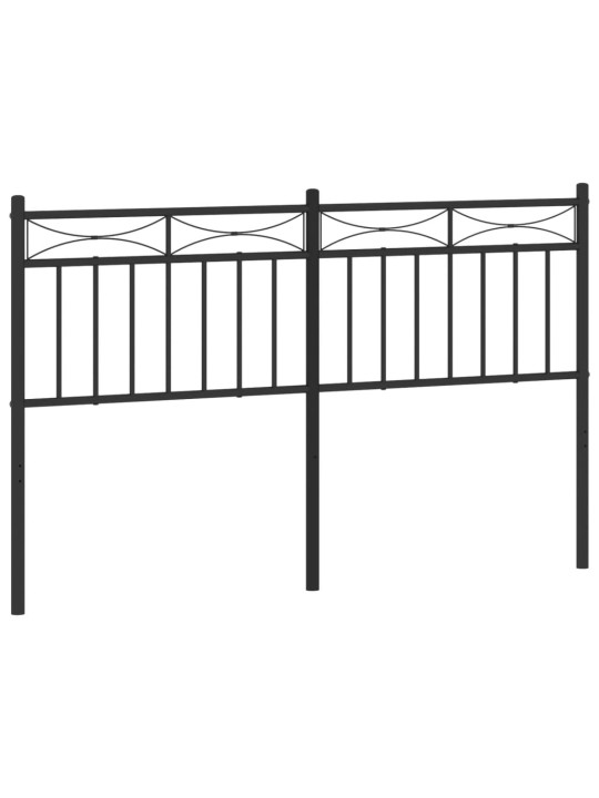 Kovové čelo postele černé 140 cm