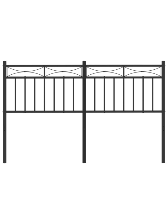 Kovové čelo postele černé 140 cm