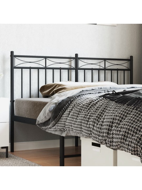 Kovové čelo postele černé 140 cm