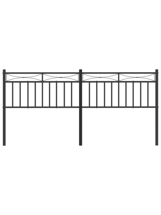 Kovové čelo postele černé 200 cm