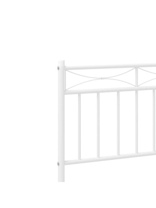 Kovový rám postele s hlavovým a nožním čelem bílý 80 x 200 cm