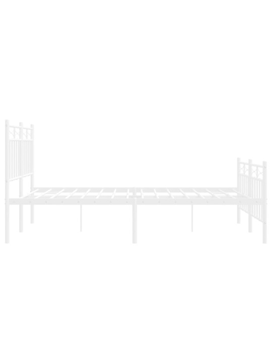 Kovový rám postele s hlavovým a nožním čelem bílý 120 x 200 cm