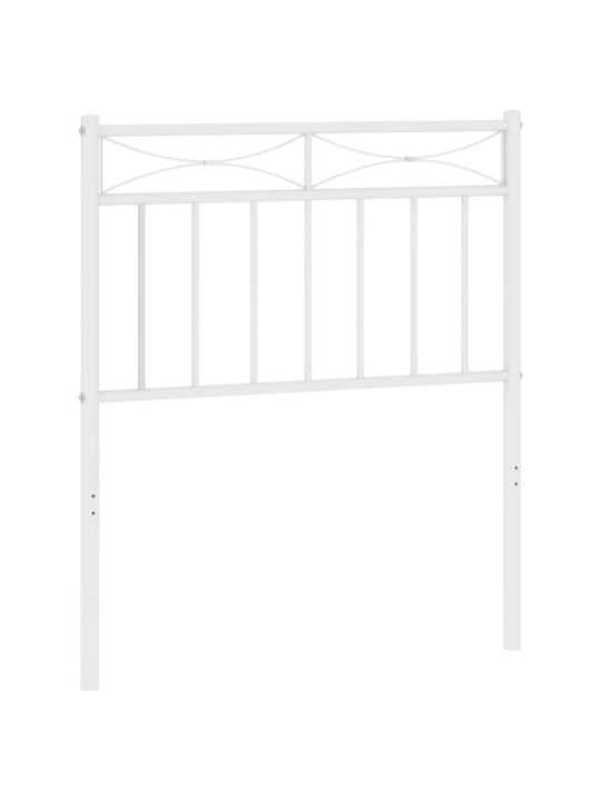 Kovové čelo postele bílé 75 cm