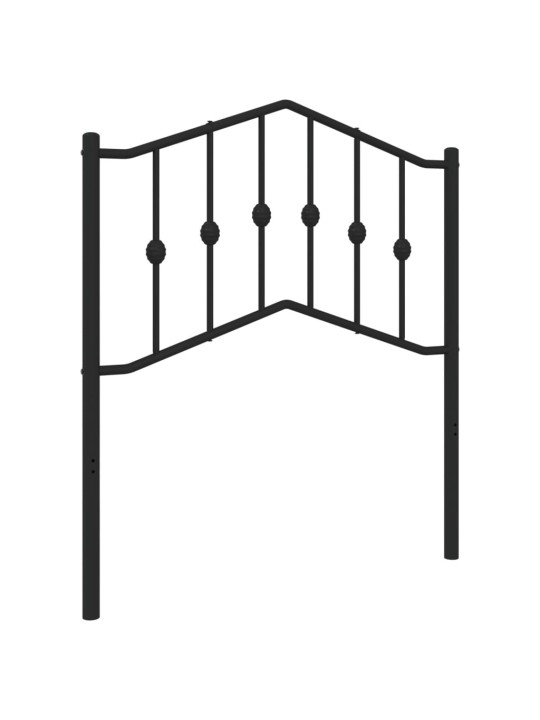 Kovové čelo postele černé 80 cm