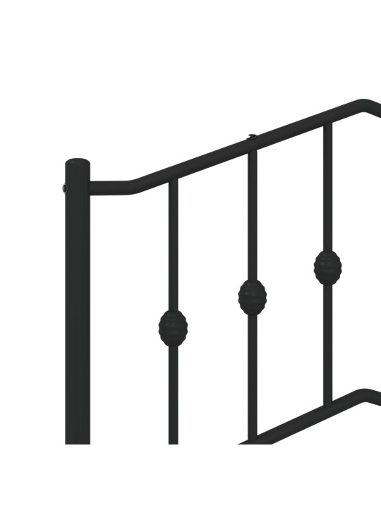 Kovové čelo postele černé 80 cm