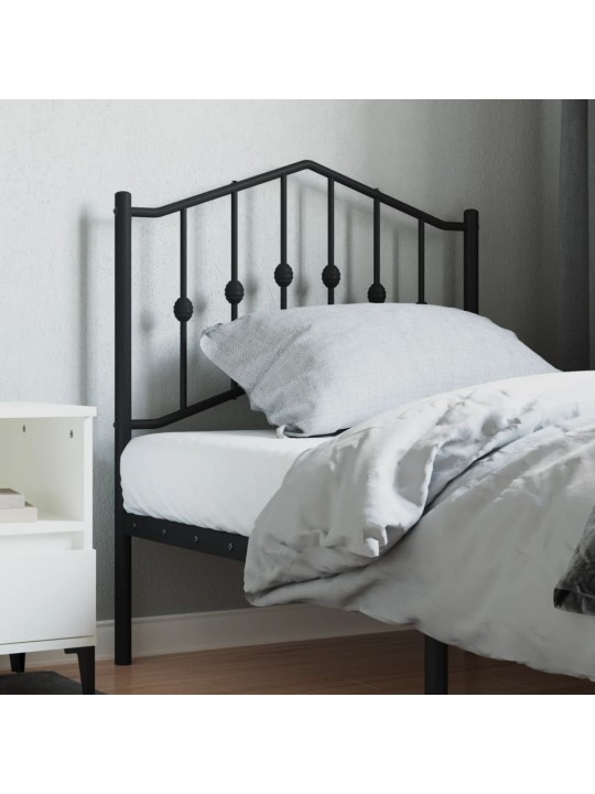 Kovové čelo postele černé 80 cm