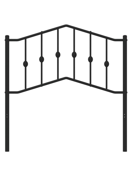 Kovové čelo postele černé 90 cm