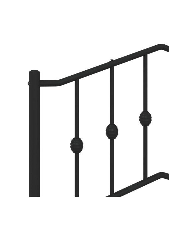 Kovové čelo postele černé 90 cm