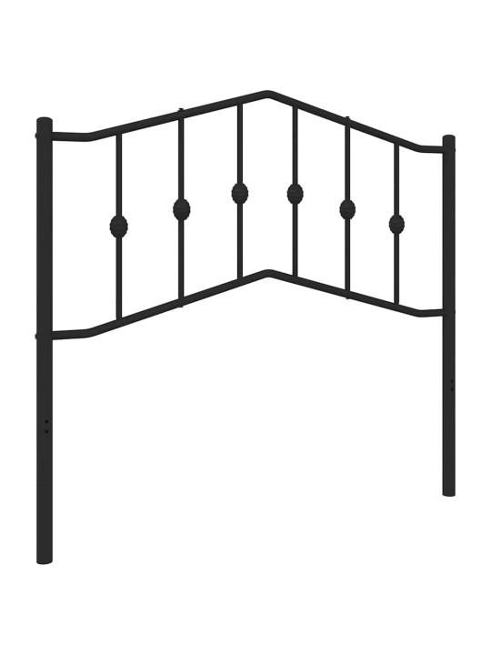 Kovové čelo postele černé 100 cm